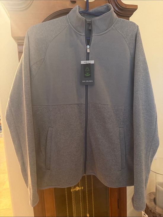 Van Heusen Other - NWT Van Heusen Full Zip Fleece Jacket Mock Neck M Gray